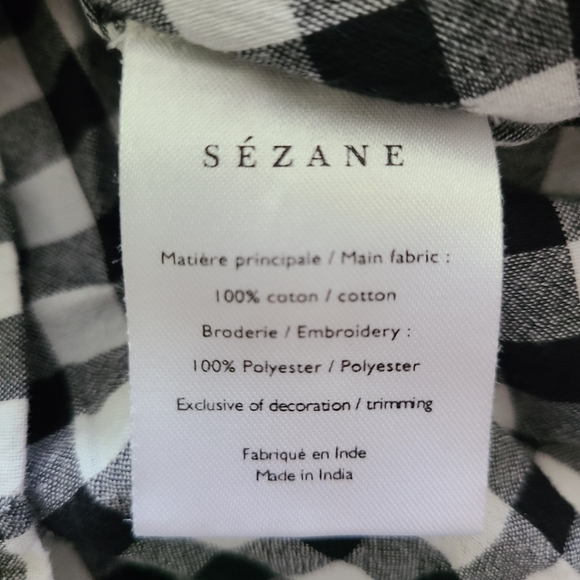 Sezane Black and White Louise Gingham Button Down Shirt - Picture 7 of 7